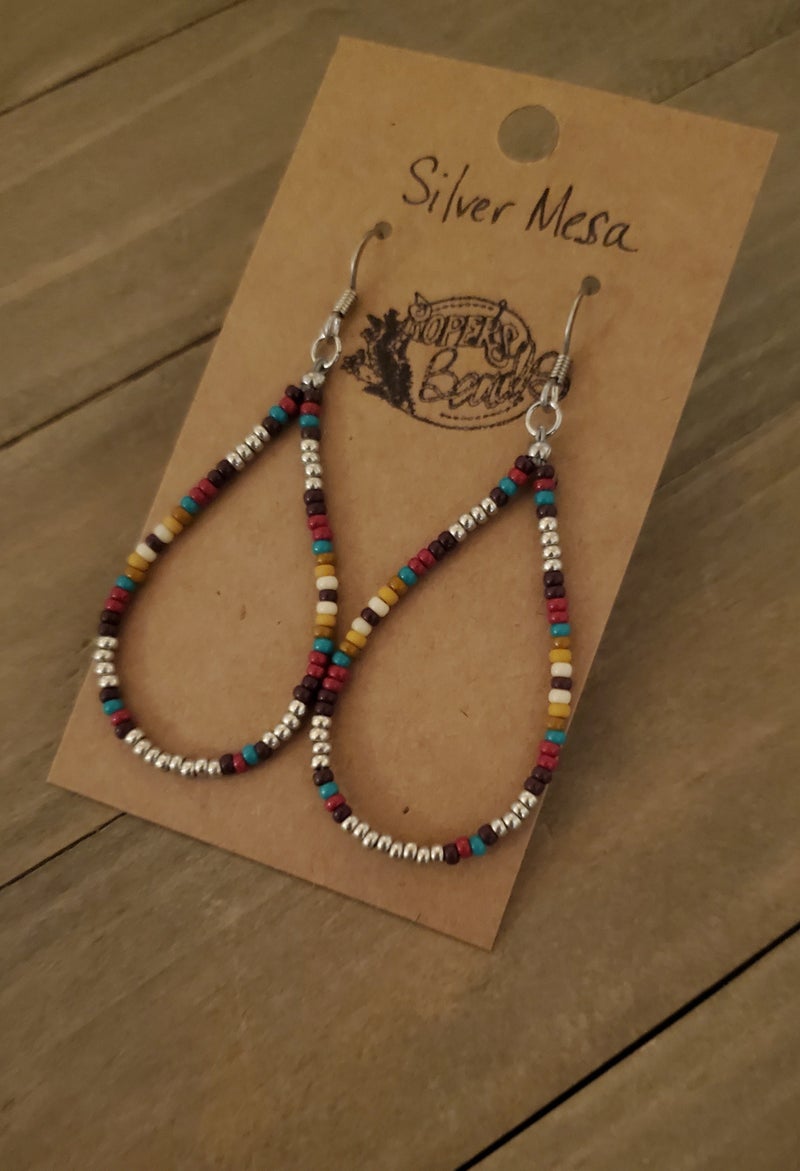 Dark Serape Large Hoop Earrings