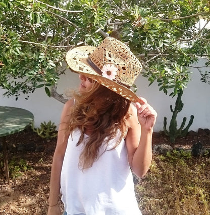 Boho cowboy hats for women, bohemian cowgirl straw hat, stetson western hats, kekugi