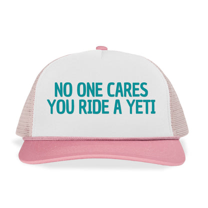 NO ONE CARES YOU RIDE A YETI Letter Printed Trucker Hat