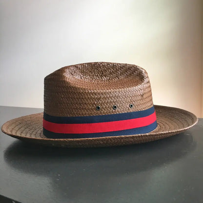 Tienda SG Miller Ranch Fedora - Patriotic Straw [BUY 2 FREE SHIPPING & BOX PACKING]