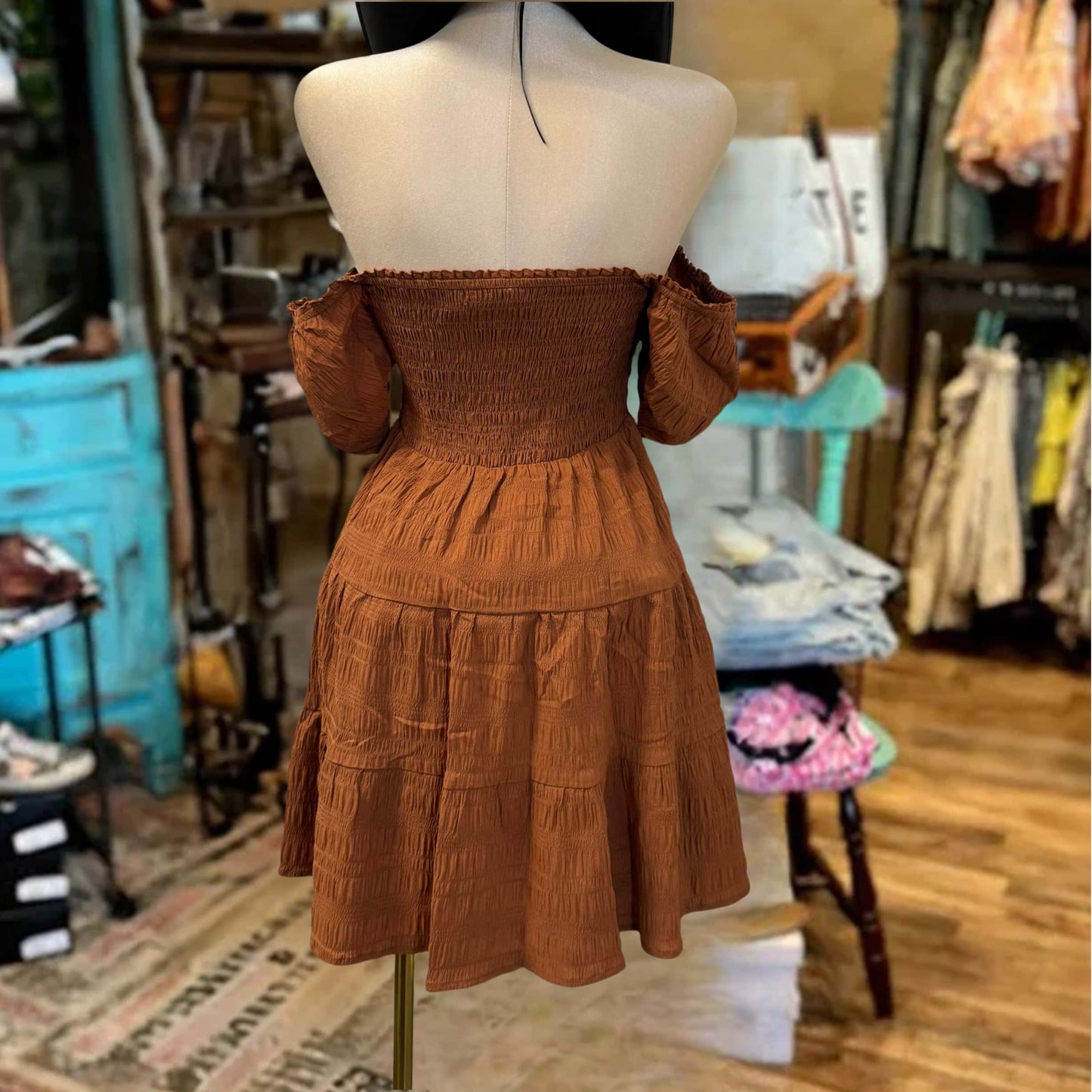 Women's Vaquerita Dress-Rust