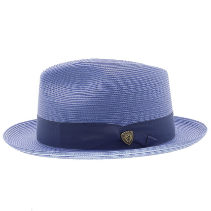 Navy Blue Straw Fedora Hat