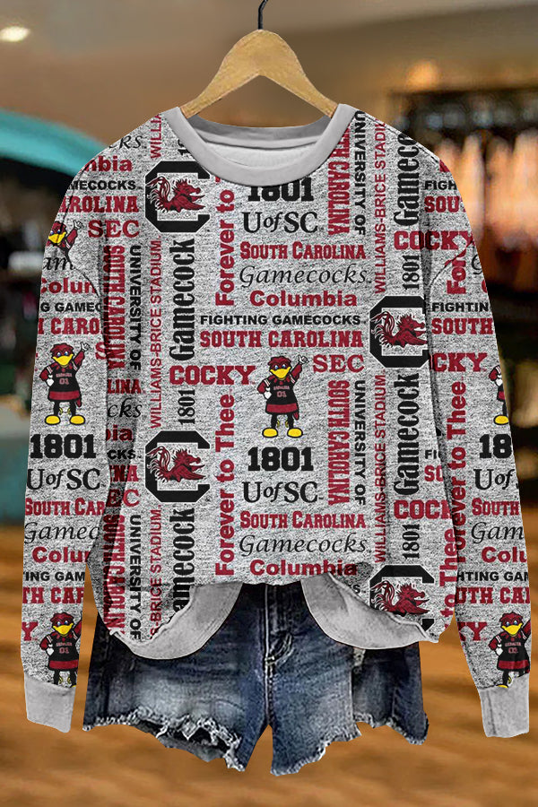 Cozy Gameday Carolina Gamecocks Print Sweatshirt