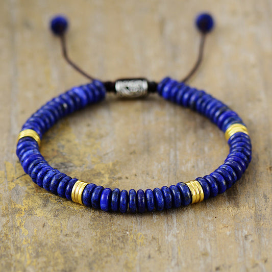 Unisex Lapis Lazuli Natural Stone Bohemian Ethnic Bracelet