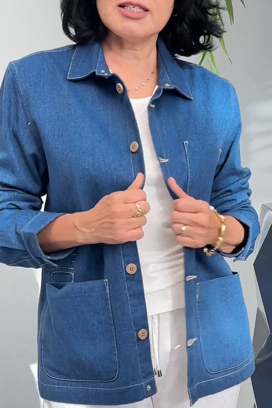 Women's Casual Pocket Denim Jacket