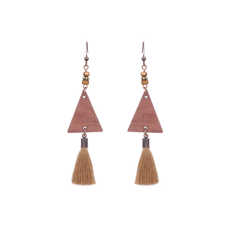 Women's Bohemian Teardrop-shaped Hand-woven Tassel Earrings