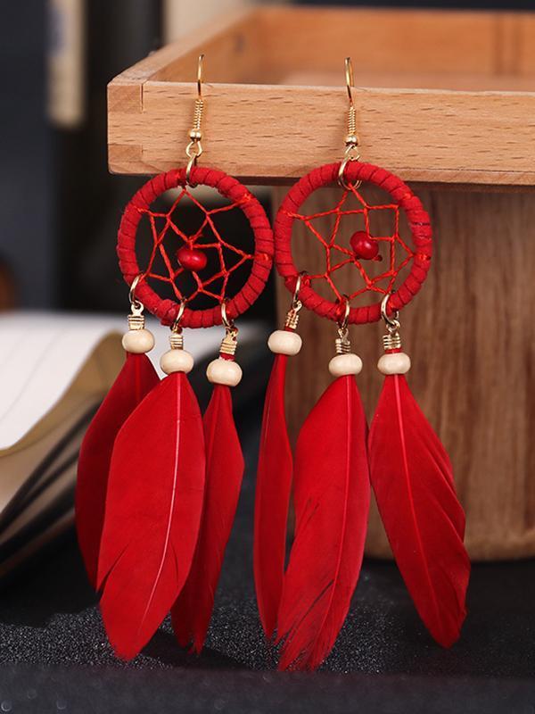 Dream Catcher Feather Handmade Earrings