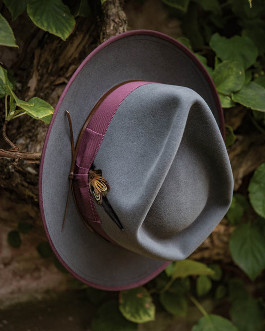 Bespoke Handmade Fedora - Special hat band-Black-Red