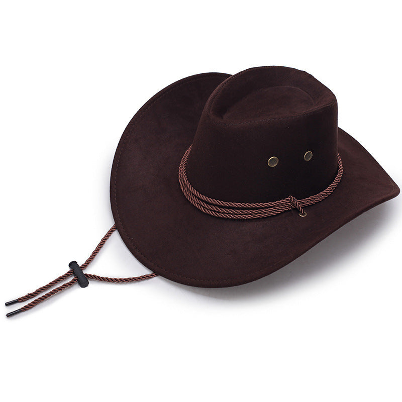 Men's Vintage Western Cowboy Hat Suede Knight Hat