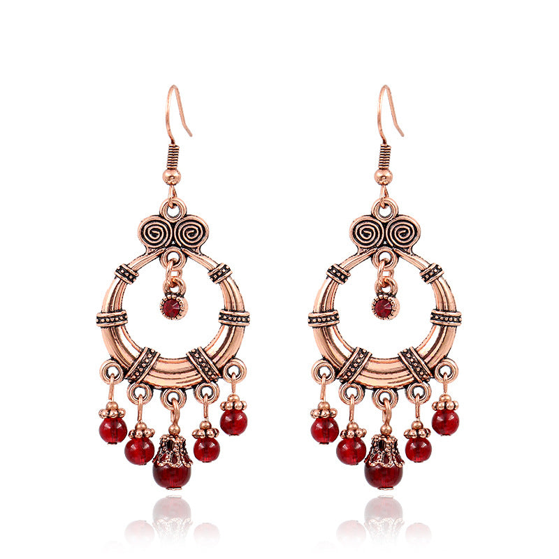 Women's Bohemian Garnet Earrings