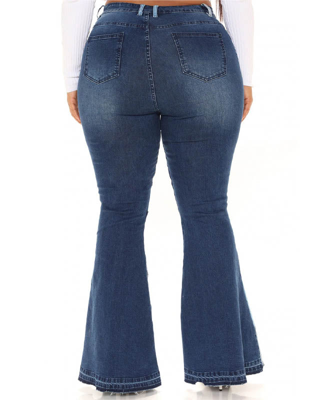 Women's Wide Leg Fashion Stitching Jeans