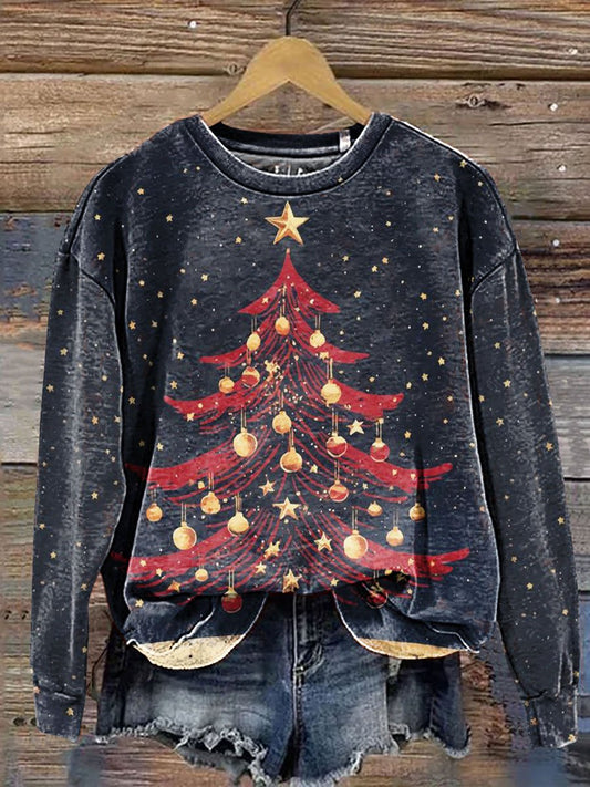 Christmas Tree Art Print Casual Sweatshirt