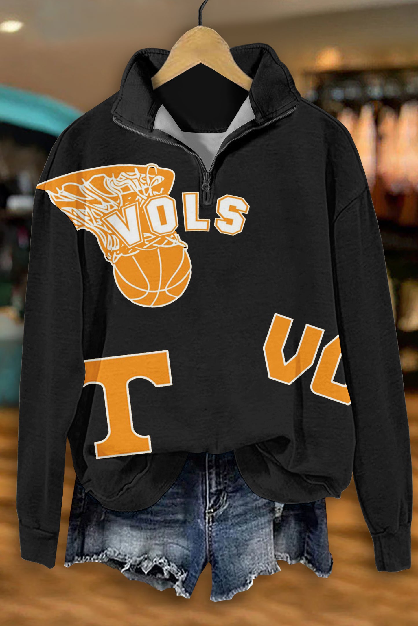 Tennessee Vols Basketball Game Day Print Zip-Up Sweatshirt