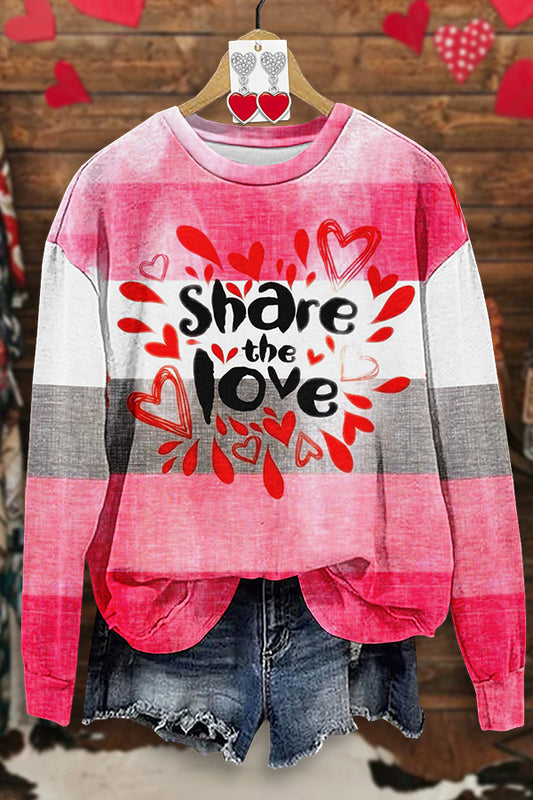 Sweet Valentine's Day Print Sweatshirt