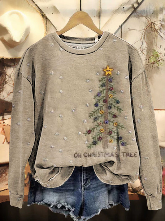 Retro Christmas Tree Casual Sweatshirt