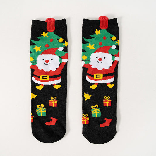 Cute Christmas Cartoon Santa Claus Socks