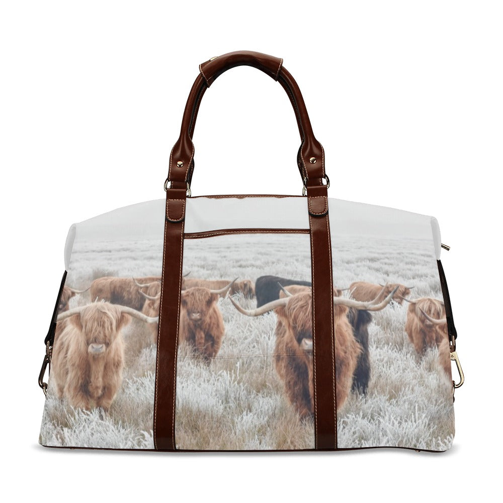 Highland Cow Large Travel Flight Bag