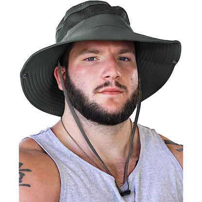 Fishing Hat UPF 50+ Wide Brim Sun Hat for Men and Women, Mens Bucket Hats with UV Protection for Hiking Beach Hats