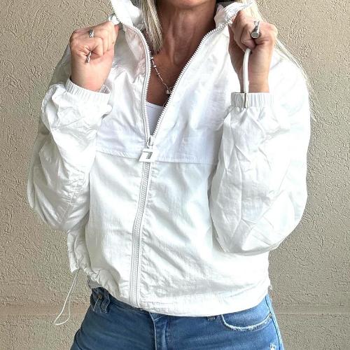 Women's Hooded Long Sleeve Sports Style Top Jacket