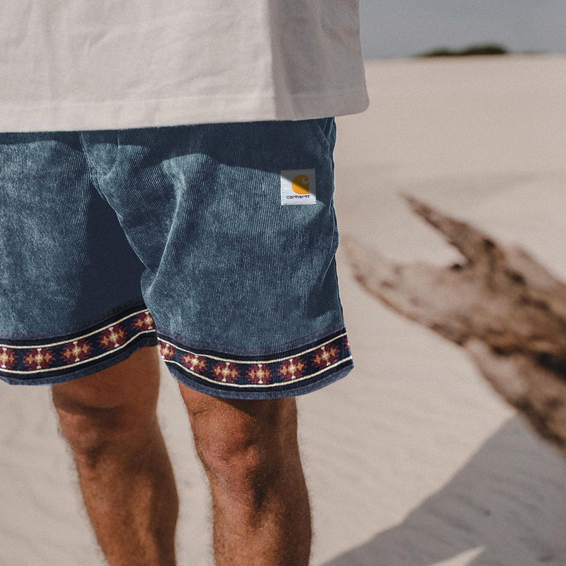 Corduroy Surf Shorts Unisex Street Retro Skateboard Shorts