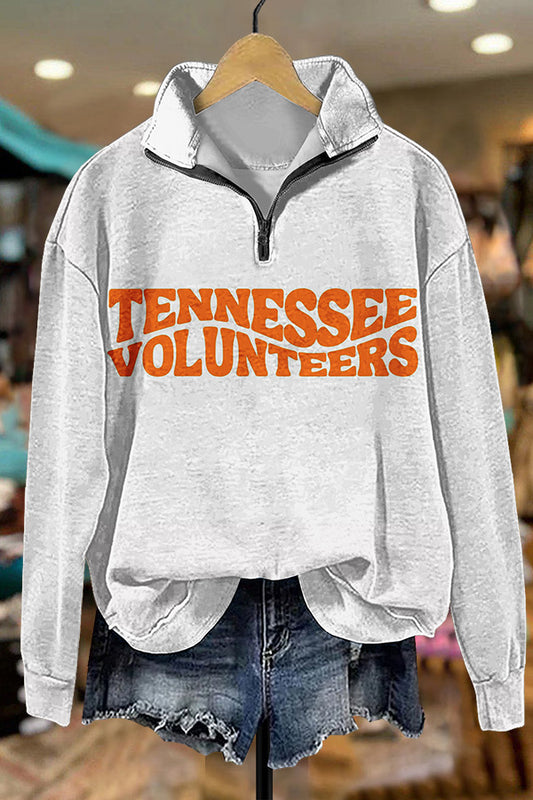 Gameday Tennessee Volunteers Letter Print Zip Sweatshirt