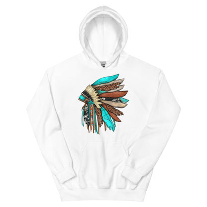 Turquoise Head Dress Unisex Hoodie