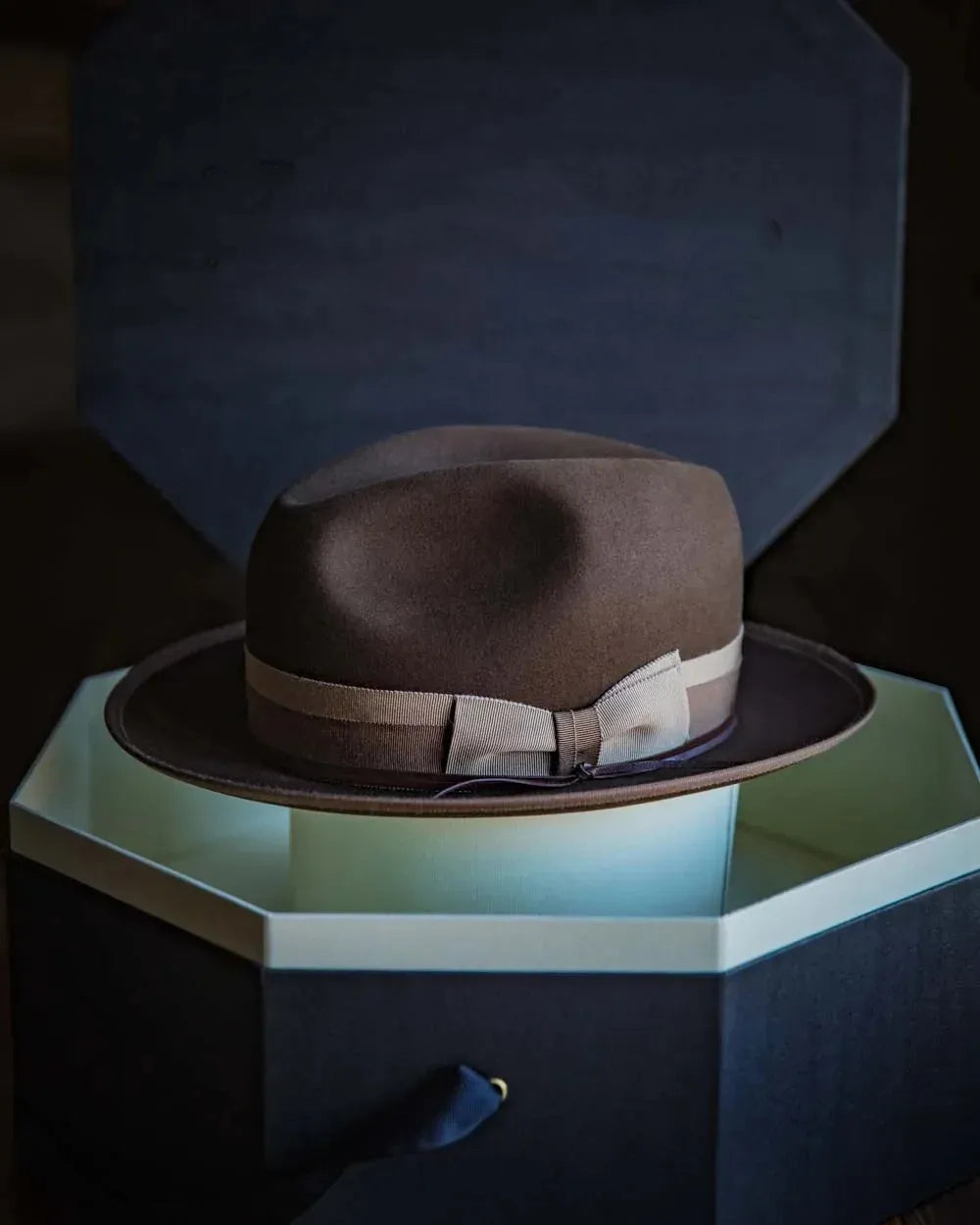 Bespoke Handmade Fedora - Special hat band-Chocolate