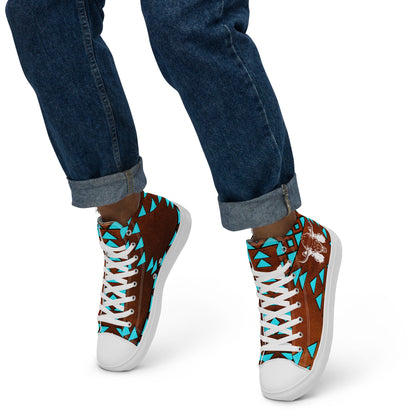 Mullet Cowboy Aztec Men__ High Top Canvas Shoes