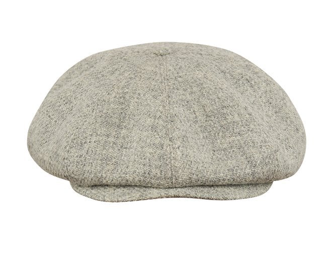 PEAKED CAPS Genuine Scottish Harris Tweed 8 Panels Man Cap Light GRAY