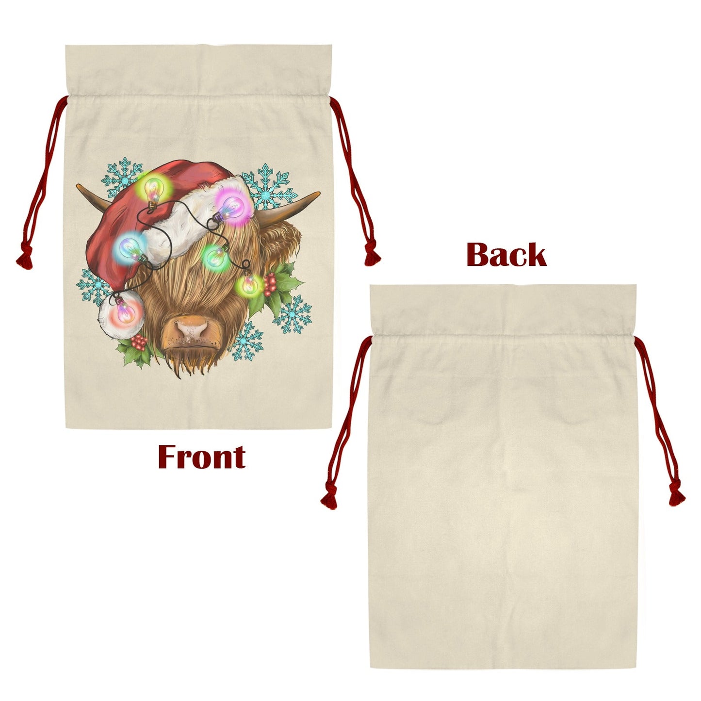 Christmas Highland Santa Sack set of 3