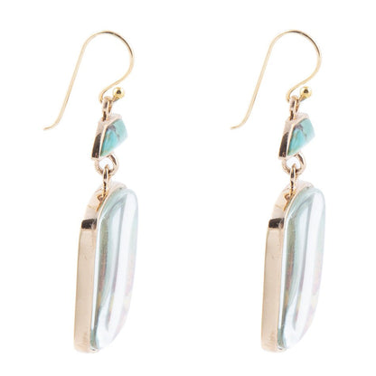 Scenic Sedona Blue Turquoise Golden Drop Earrings