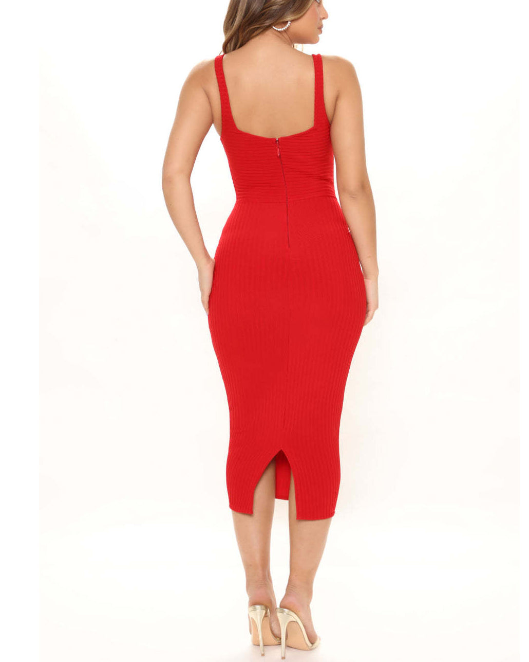 Pit Fabric Hollow Low-Cut Backless Dress