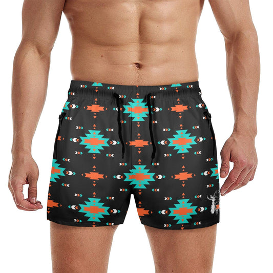 Mullet Cowboy Black Aztec Beach Shorts