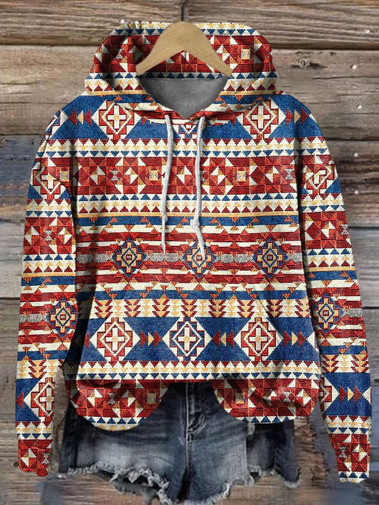 Aztec Art Print Casual Hoodie Sweatshirt