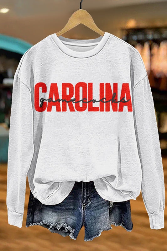 Unique Gameday Carolina Gamecocks Print Sweatshirt