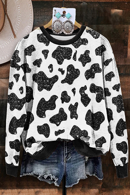 Vintage Western Cow Print Sweatshirt