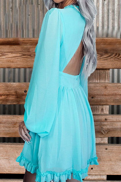 Pretty Ruffle V-Neck Dress