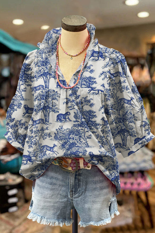 Elegant Floral Print Blouse