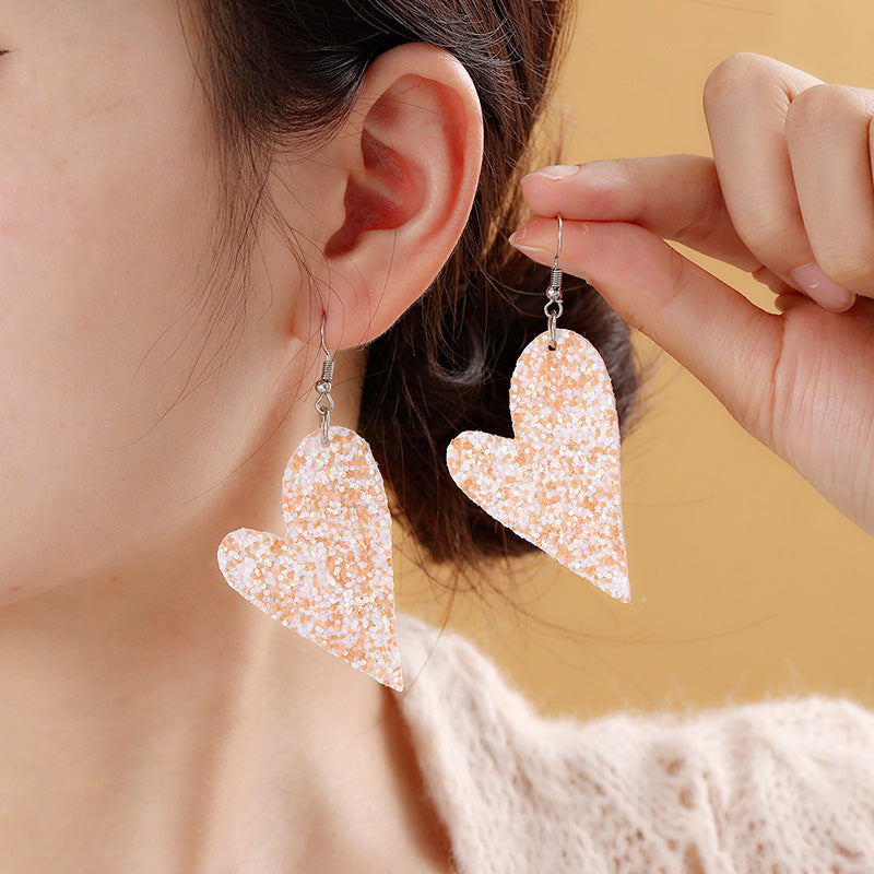 Valentine's Day Sequin Irregular Heart Earrings