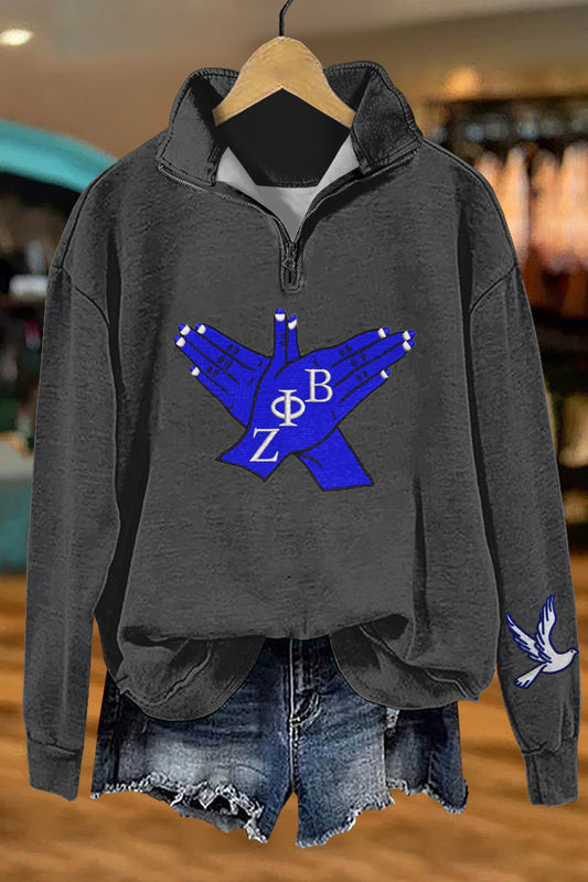 Unique Zeta Phi Beta Print Sweatshirt