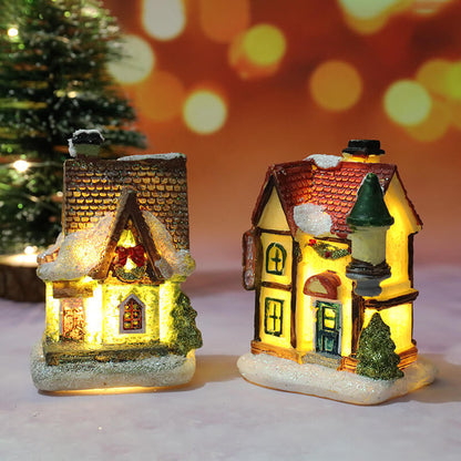 Christmas Decoration Resin House Night Light