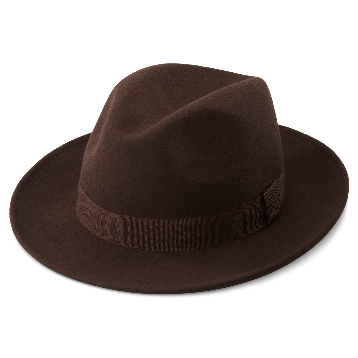 FIDO | TRUE BROWN WOOL FEDORA HAT WITH BAND