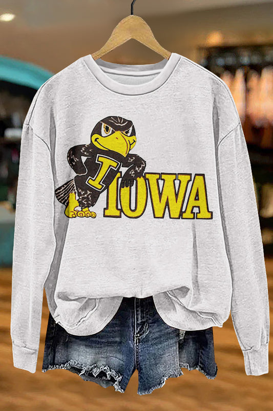 Unique Gameday Iowa Print Sweatshirt