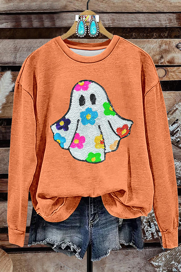 Halloween Spooky Print Sweatshirt