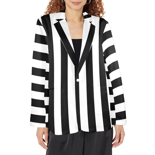 BeetleJuice Prison Stripe Blazer Women's