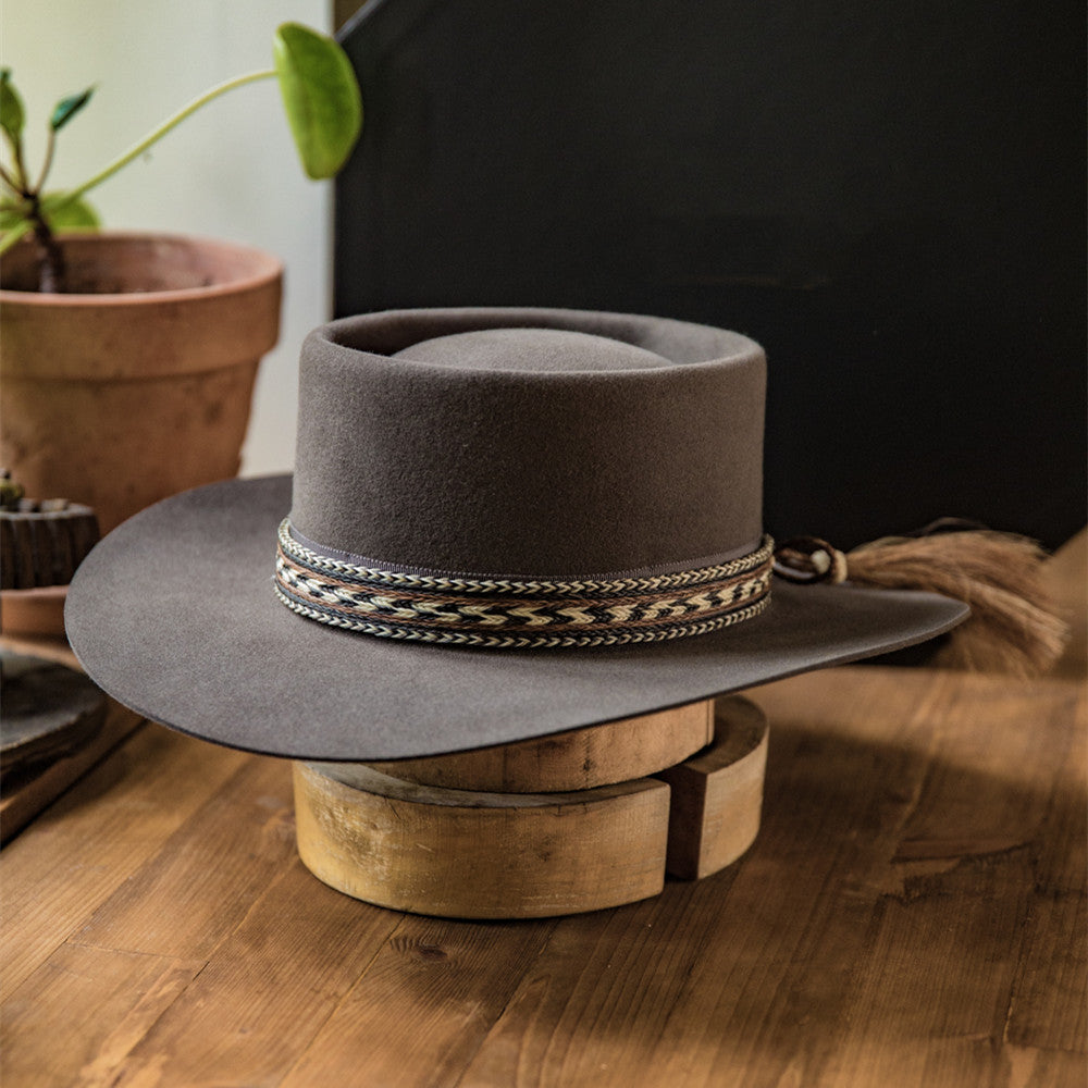 Western Wool Felt Pork Pie Hat