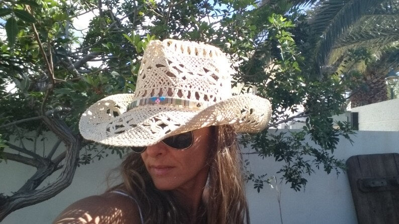 Boho cowboy hats for women, bohemian cowgirl straw hat, stetson western hats, kekugi