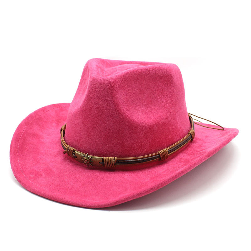 Men's Vintage Western Cowboy Hat Suede Knight British Felt Hat