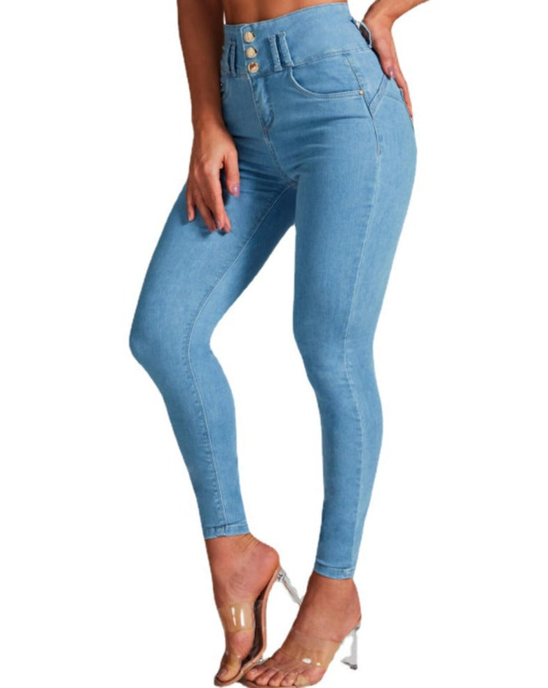 High Waisted Skinny Stretch-Shaping Butt Lifting Jeans