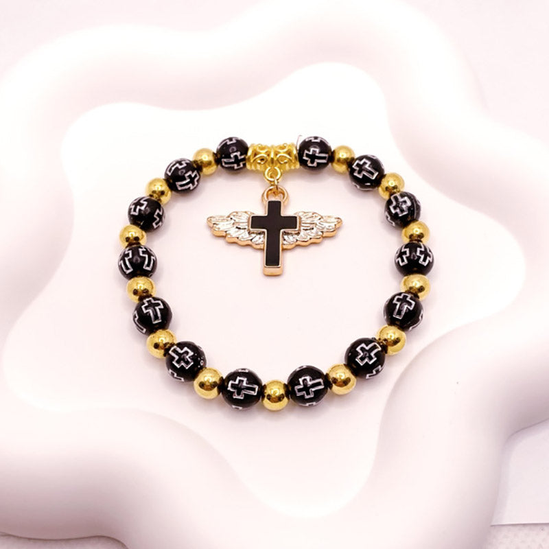 Angel Wing Cross Bracelet